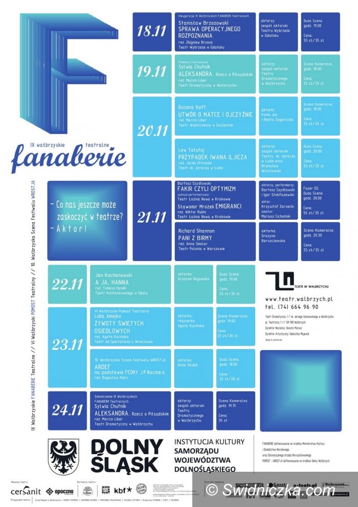 Wałbrzych: Fanaberie Teatralne już od piątku Wałbrzychu