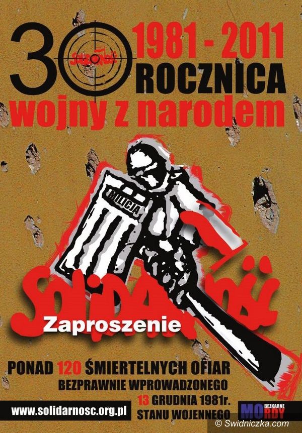 Świdnica: Już jutro 13 grudnia. Obchody rocznicy stanu wojennego w Świdnicy