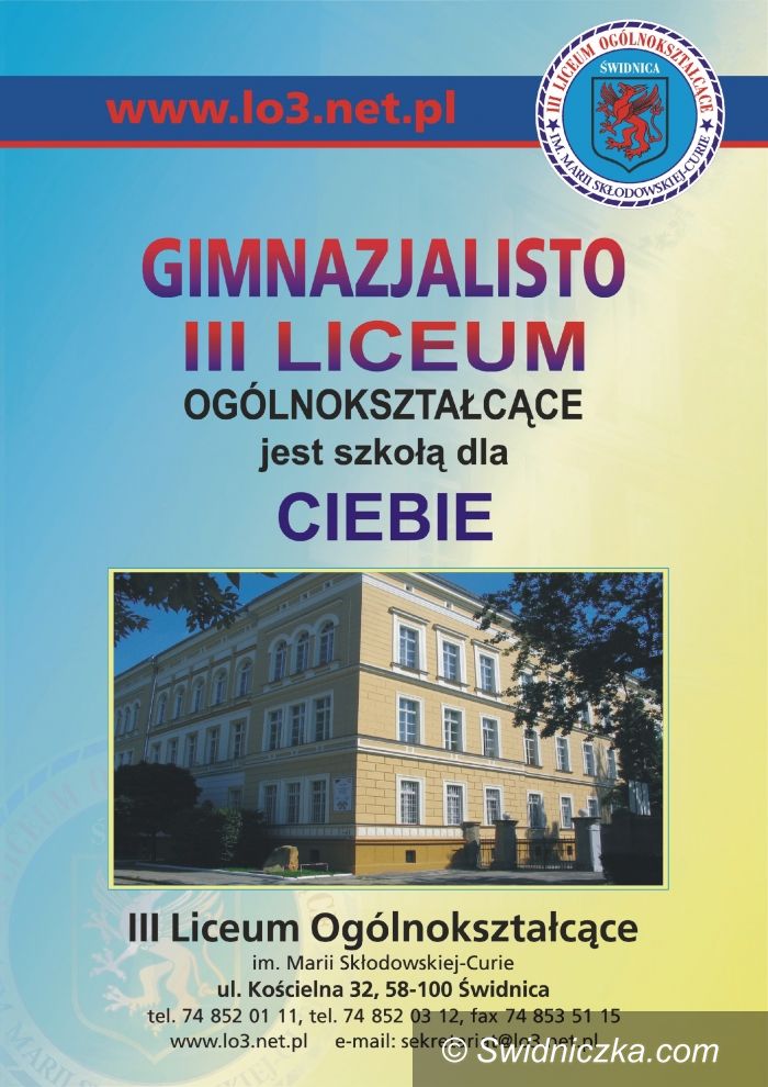 Świdnica: Dni otwarte w III Liceum Ogólnokształcącym