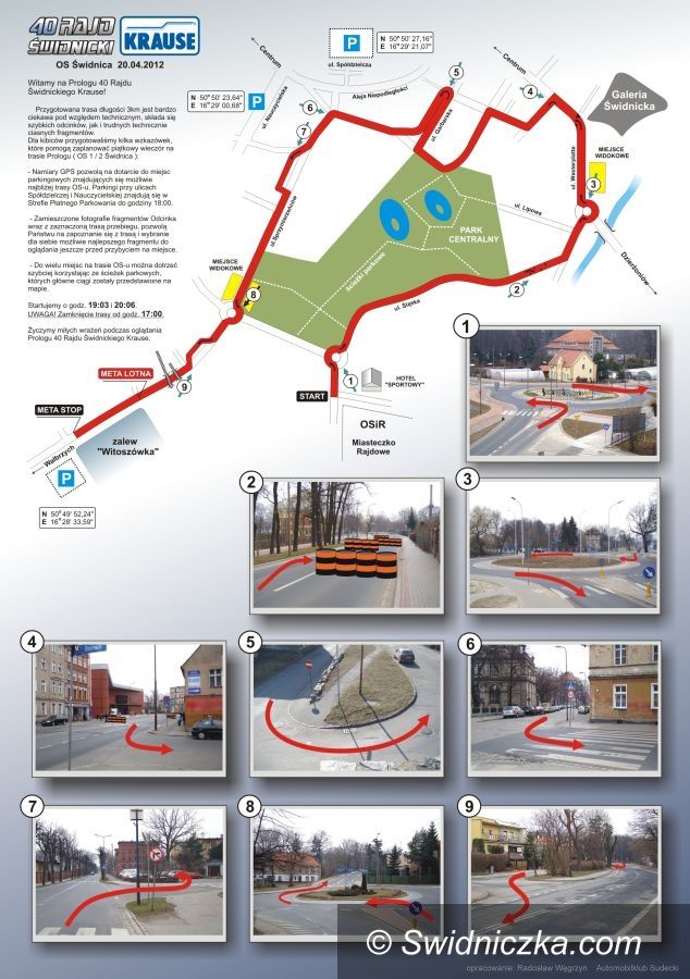 Rajd Świdnicki Krause: Wielkie ściganie na ulicach Świdnicy – mapa prologu