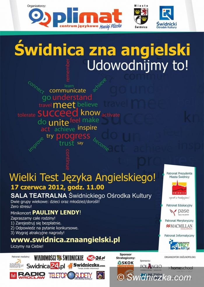 Świdnica: To już ostatni dzwonek.Zapisy na Wielki Test Języka Angielskiego do 15 czerwca