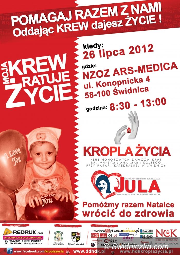 Świdnica: Oddaj krew dla Natalii