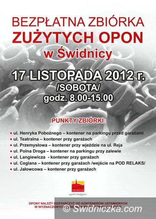 Świdnica: Bezpłatna zbiórka zużytych opon