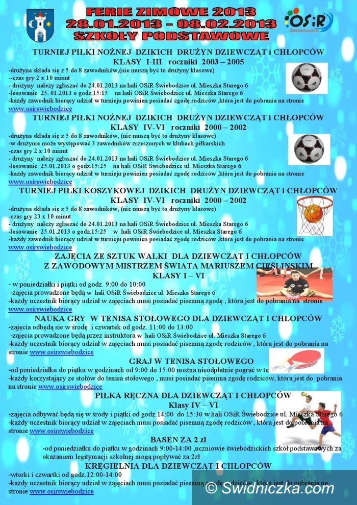 Świebodzice: Ferie zimowe w Świebodzicach