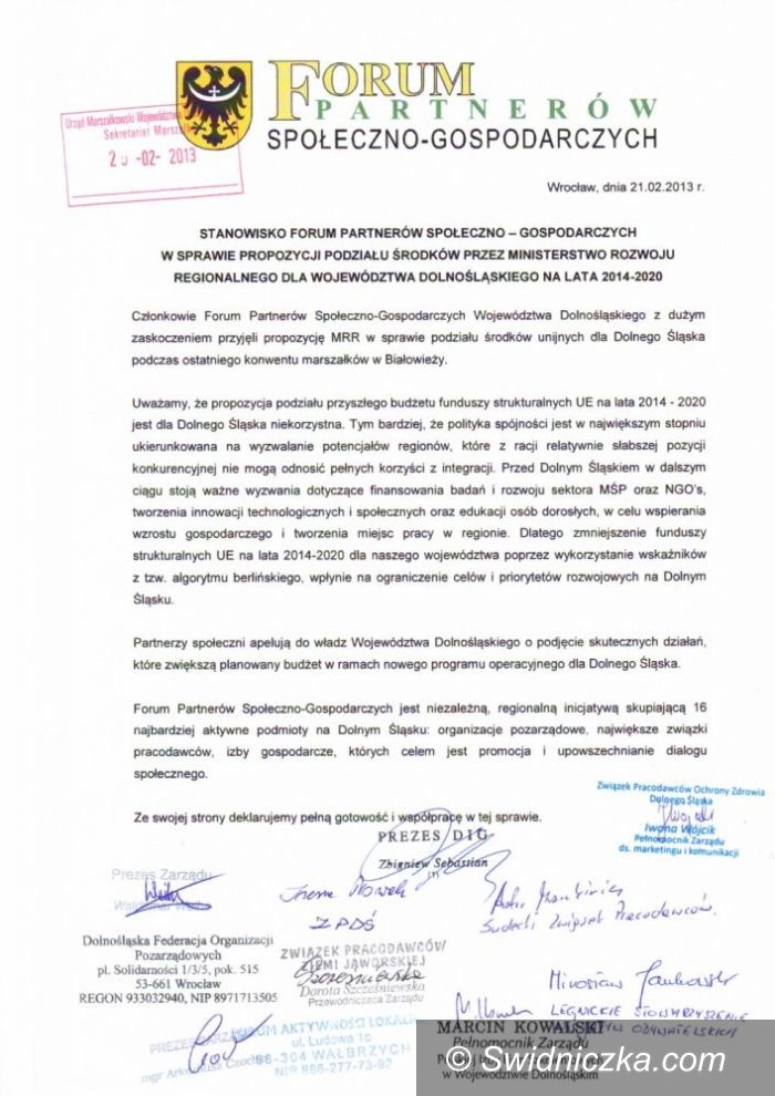 Dolny Śląsk: Walczą o zwiększenie budżetu do 2020 roku
