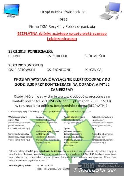 Świebodzice: Zbiórka elektrośmieci w Świebodzicach