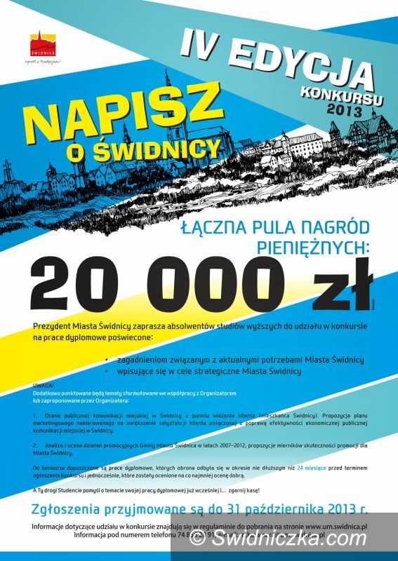 Świdnica: Napisz o Świdnicy i wygraj nagrodę