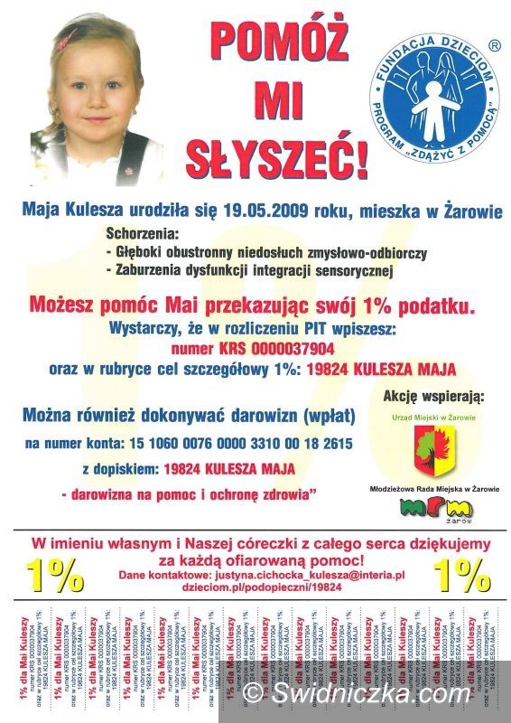Region: 1 procent na rzecz chorej Mai Kuleszy?