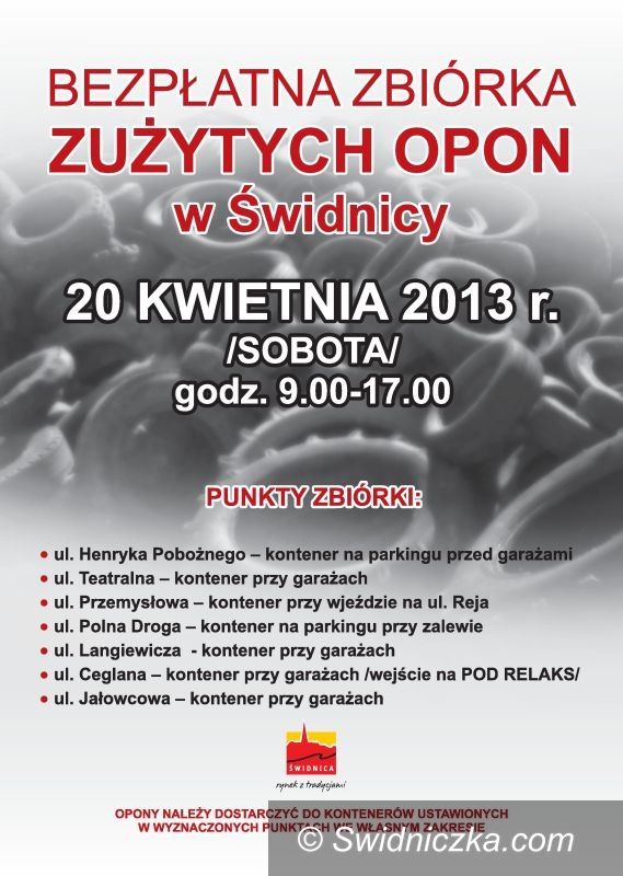 Świdnica: 20 kwietnia zbiórka zużytych opon