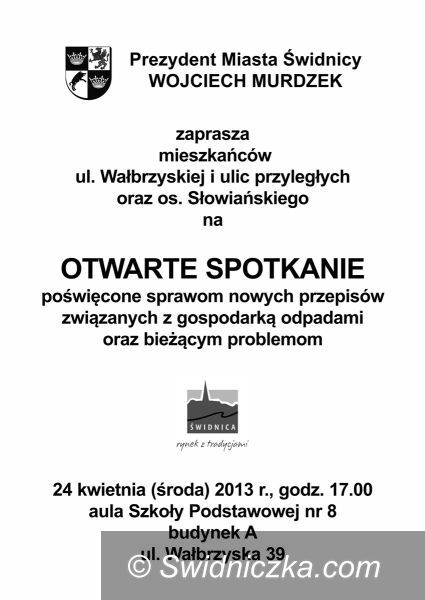 Świdnica: Prezydent Świdnicy spotka się z mieszkańcami