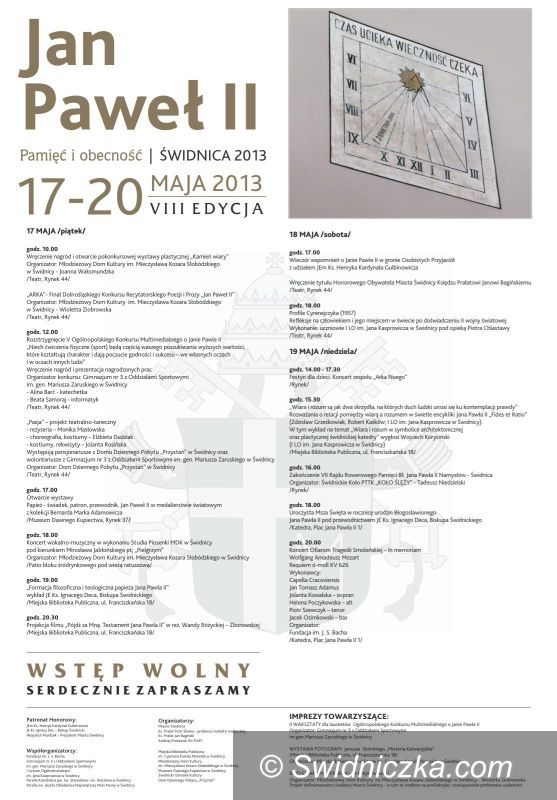 Świdnica: Dni Papieskie 2013 – aktualizacja programu