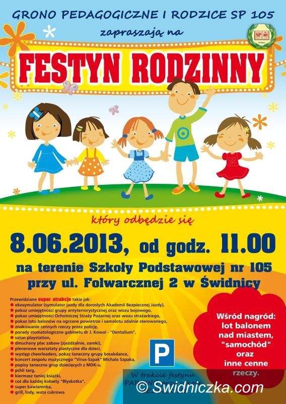 Świdnica: Zapraszamy na Festyn Rodzinny w SP 105