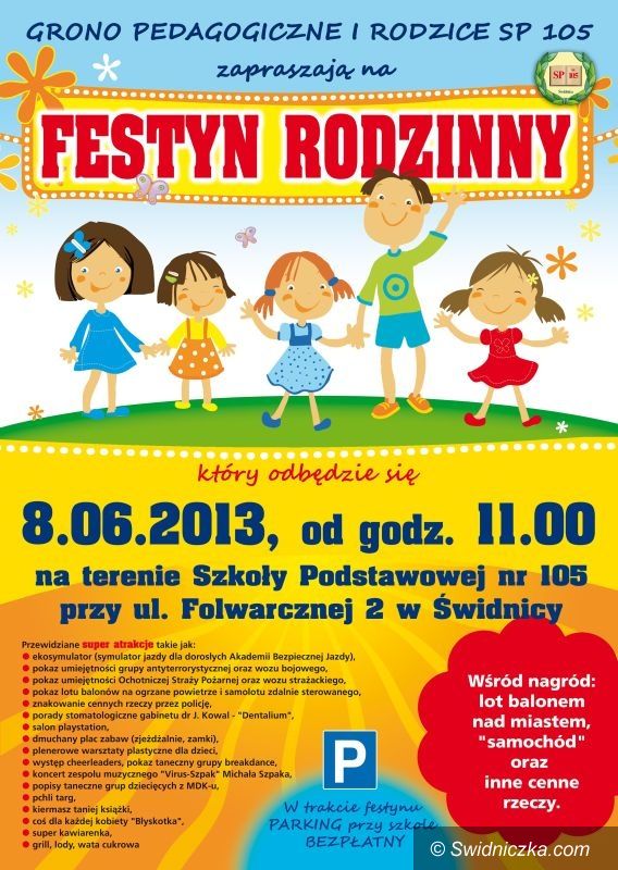 Świdnica: Zapraszamy na Festyn Rodzinny w SP 105
