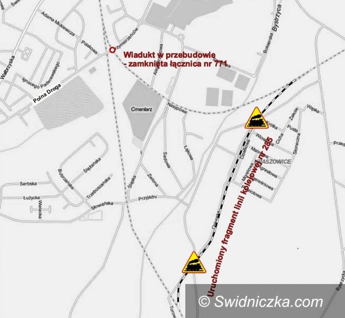 Świdnica: Pociąg pojedzie inną trasą – kierowców i pieszych prosimy o ostrożność