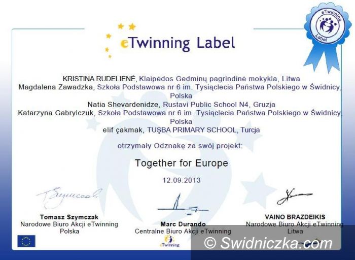 Świdnica: SP 6 w Świdnicy w międzynarodowym programie E–Twinning plus
