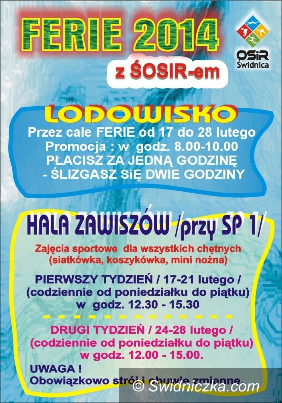 Świdnica: Ferie 2014 z ŚOSIR–em