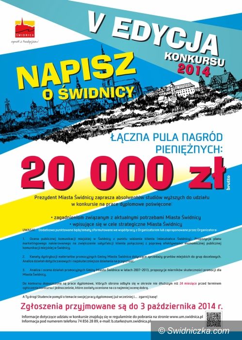 Świdnica: Napisz o Świdnicy i wygraj nagrodę