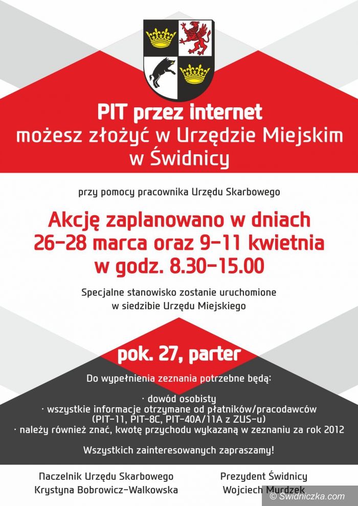 Świdnica: PIT przez internet druga część akcji w Urzędzie Miejskim w Świdnicy