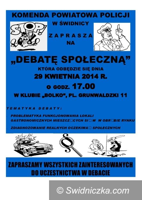 Świdnica: Policja zaprasza na debatę społeczną