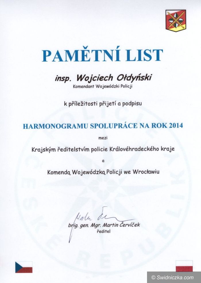 Dolny Śląsk: Podpisanie harmonogramów polsko – czeskiej współpracy policyjnej