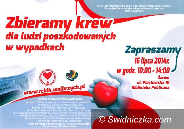 Żarów: Twoja krew darem życia