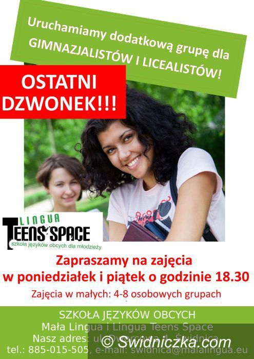 Świdnica: Rusza nabór do dodatkowych grup języka angielskiego