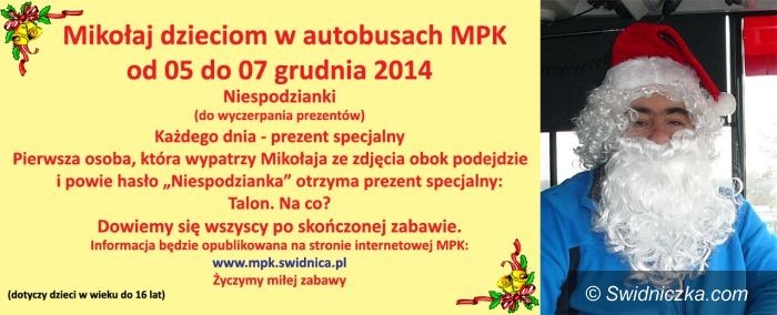 Świdnica: Akcja Mikołaj dzieciom w autobusach MPK Świdnica