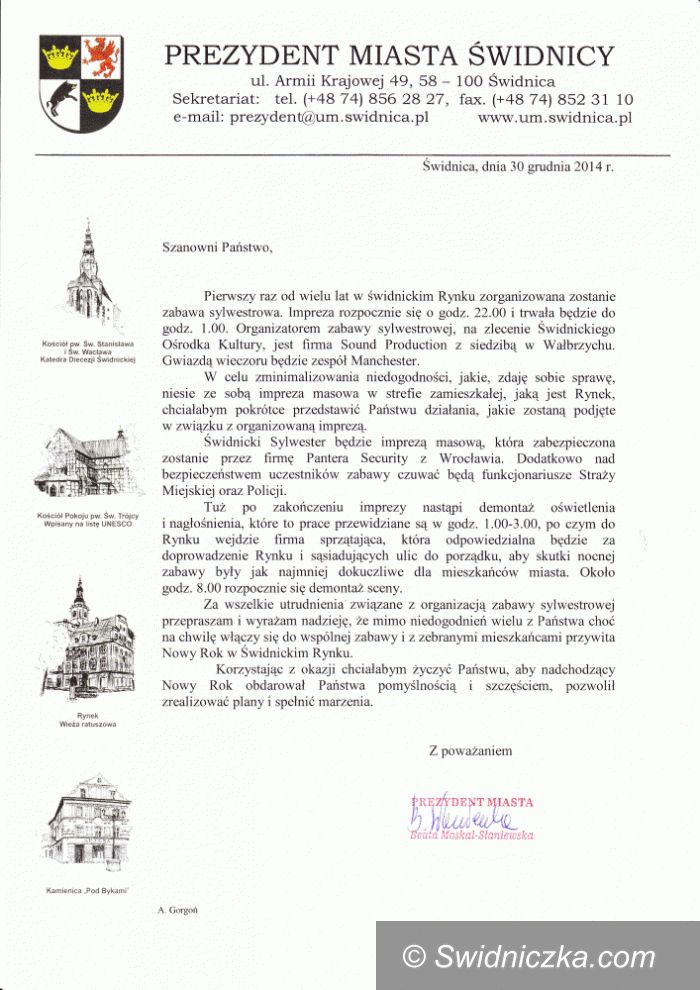 Świdnica: Sylwester w świdnickim Rynku