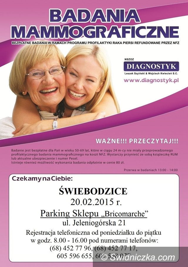 Świebodzice: Badania mammograficzne