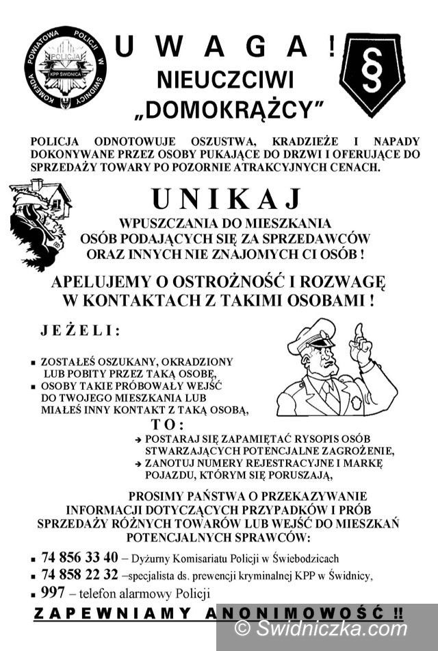 Świebodzice: Uwaga na fałszywych przedstawicieli handlowych