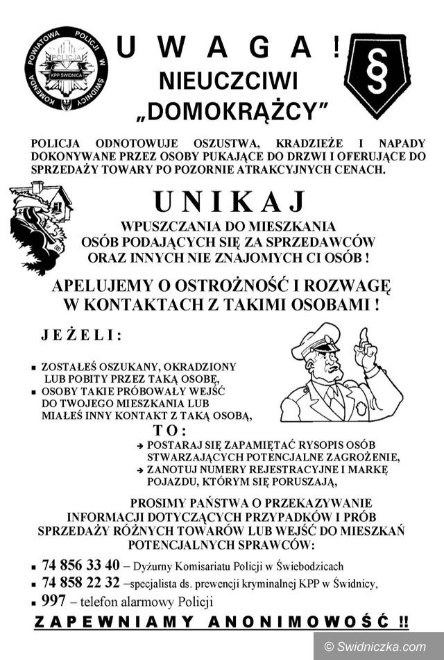 Świebodzice: Uwaga na fałszywych przedstawicieli handlowych