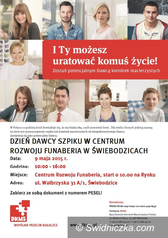 Świdnica: Zostań dawcą szpiku – akcja DKMS w Świebodzicach