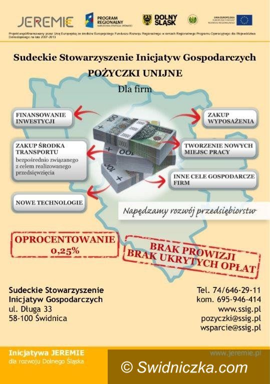 Świdnica: Skorzystaj z unijnej pożyczki