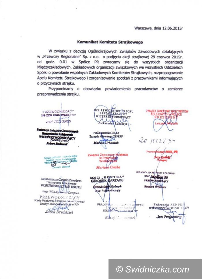 REGION: Przewozy Regionalne przystąpią do strajku