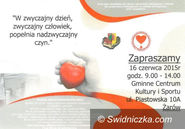 Żarów: Oddaj krew przed urlopem