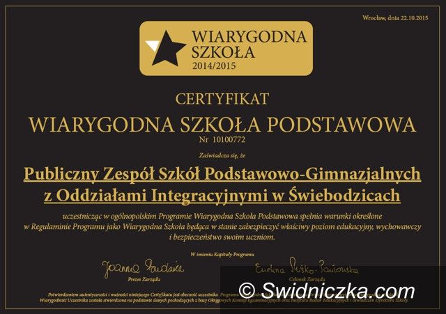 Świebodzice: Wiarygodna, bezpieczna, najlepsza