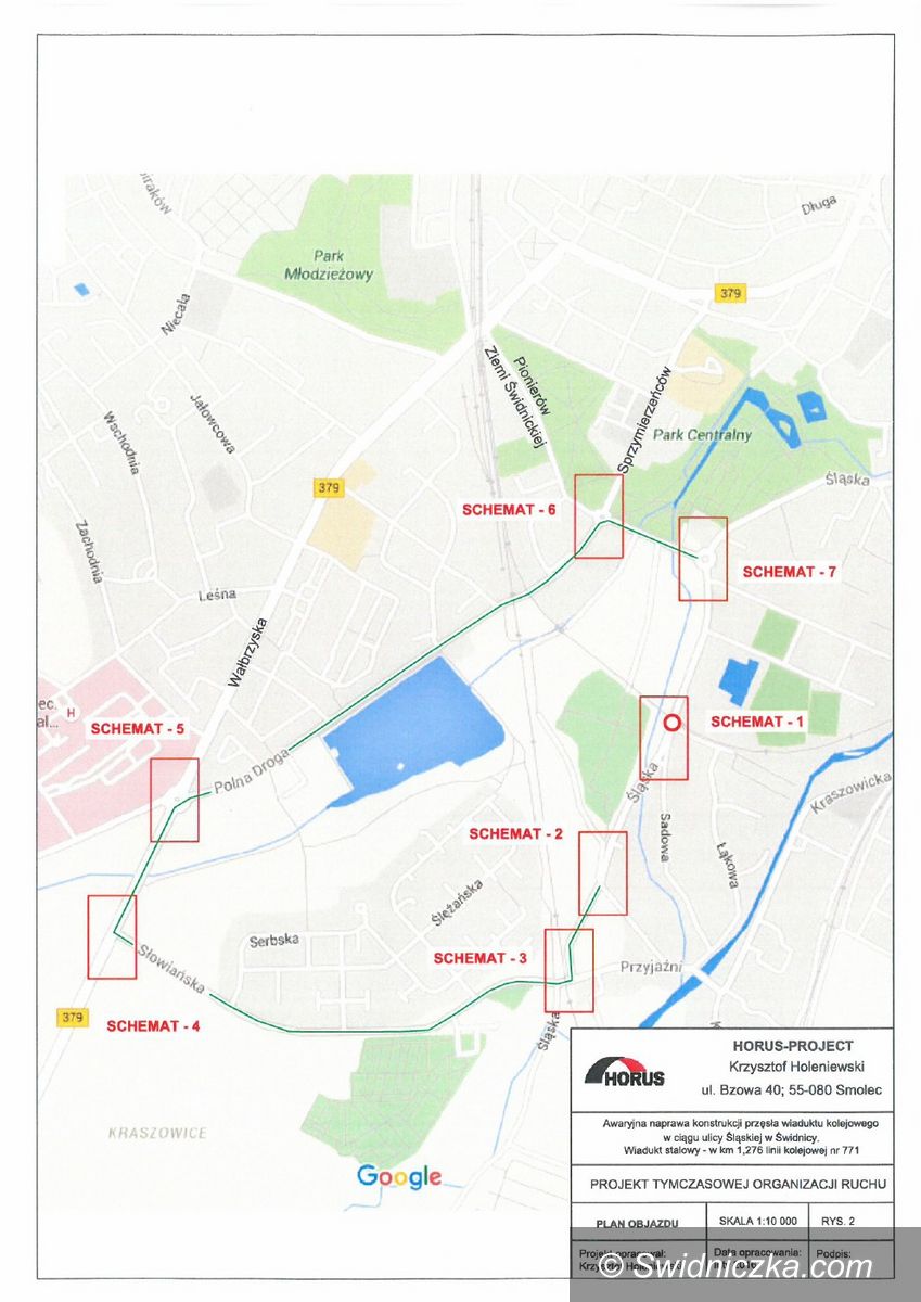 Świdnica: Ulica Ślaska zamknięta