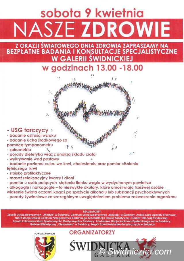 Świdnica: "Nasze zdrowie". Bezpłatne konsultacje i badania z okazji Światowego Dnia Zdrowia