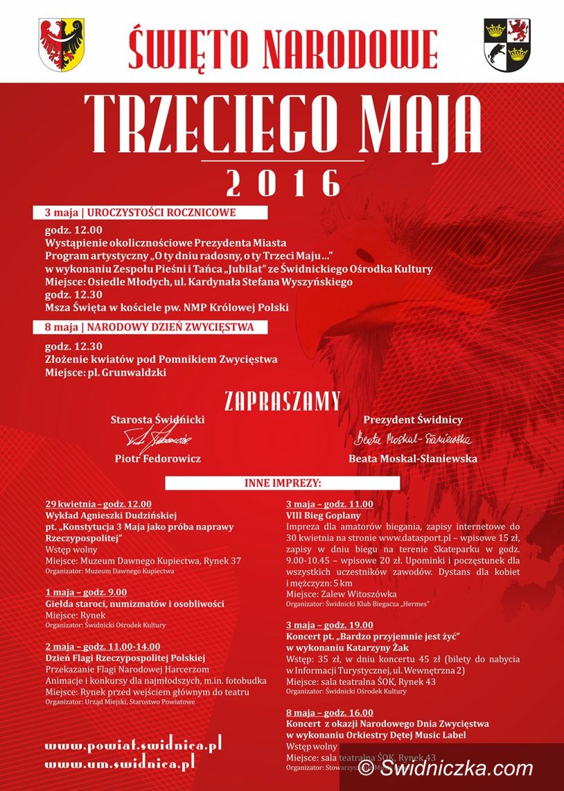 Świdnica: Święto Narodowe Trzeciego Maja i inne imprezy