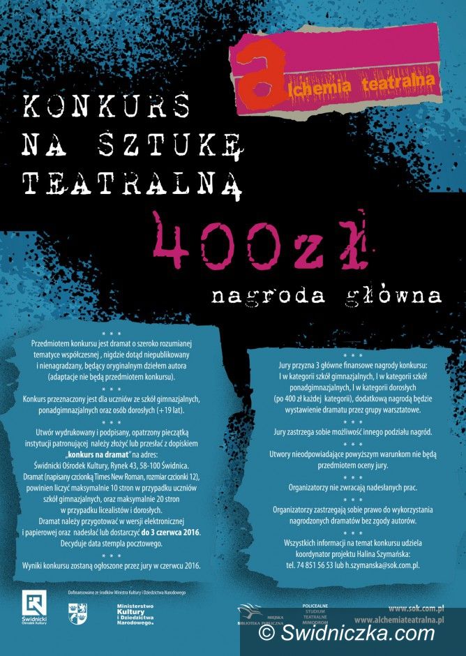 Świdnica: Konkurs SZTUKA TEATRALNA