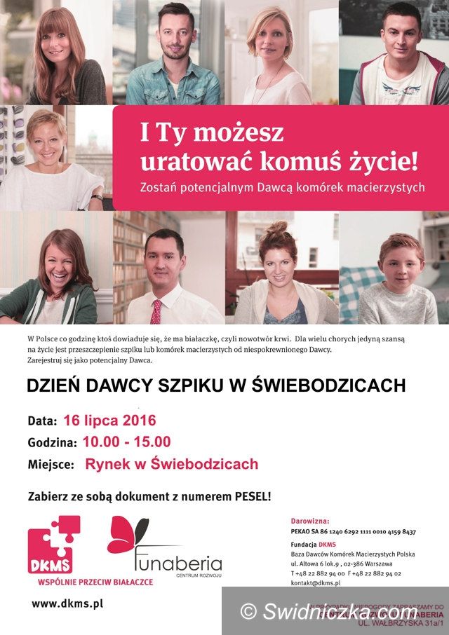 Świebodzice: Dzień Dawcy Szpiku