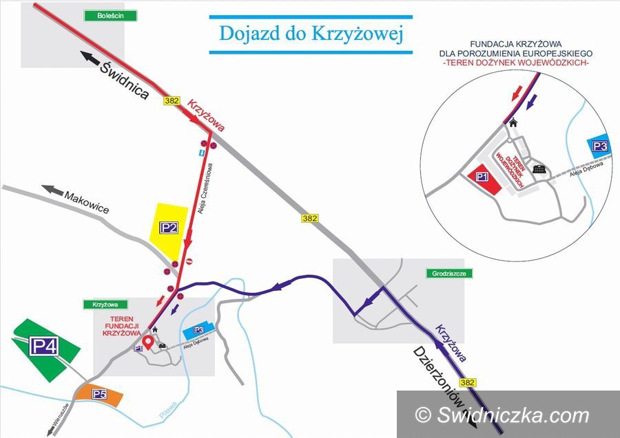 Krzyżowa: Zmiana organizacji ruchu podczas dożynek w Krzyżowej