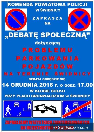 Świdnica: Zapraszamy na debatę społeczną dotyczącą problemu parkowania