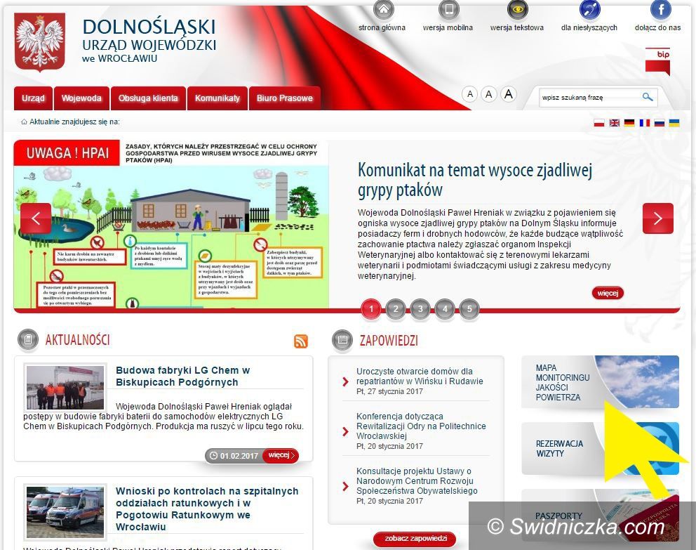 REGION: Dostępna jest mapa monitoringu jakości powietrza na Dolnym Śląsku