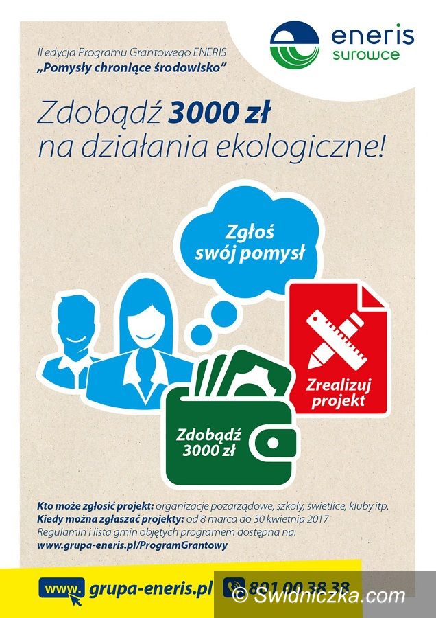 Świdnica: II edycja Programu Grantowego ENERIS „Pomysły chroniące środowisko”
