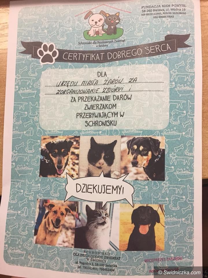 Żarów: Certyfikat dla UM Żarów za wspieranie akcji