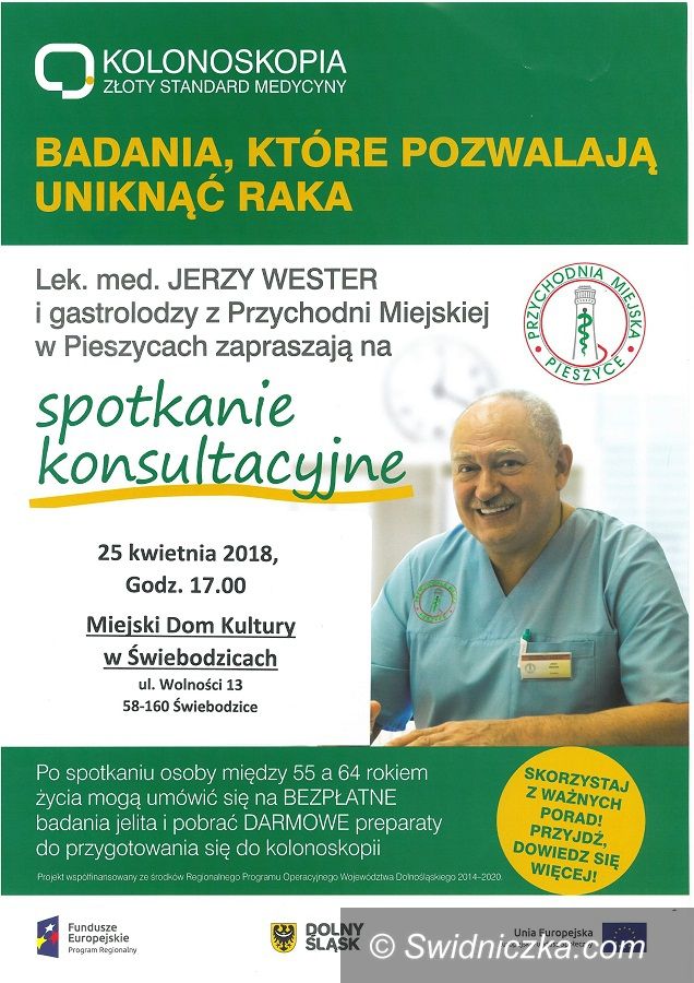 Świebodzice: Bezpłatna kolonoskopia dla mieszkańców Świebodzic