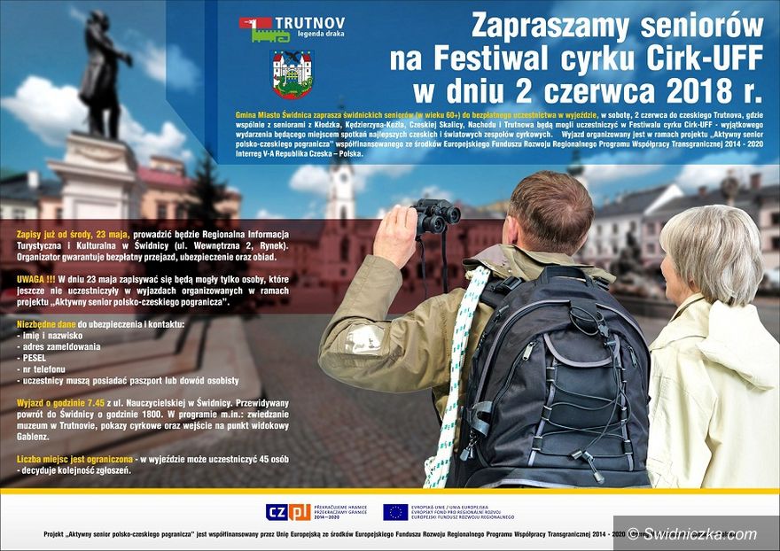 Świdnica: Zapraszamy seniorów na Festiwal cyrku Cirk–UFF w Trutnovie