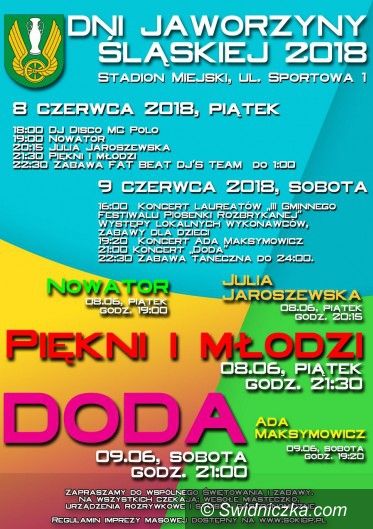 Jaworzyna Śląska: Zapraszamy na Dni Jaworzyny Śląskiej 2018
