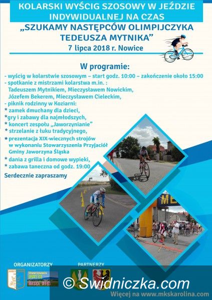 Nowice: Zapraszamy na wyścig kolarski "Szukamy następców Olimpijczyka Tadeusza Mytnika"
